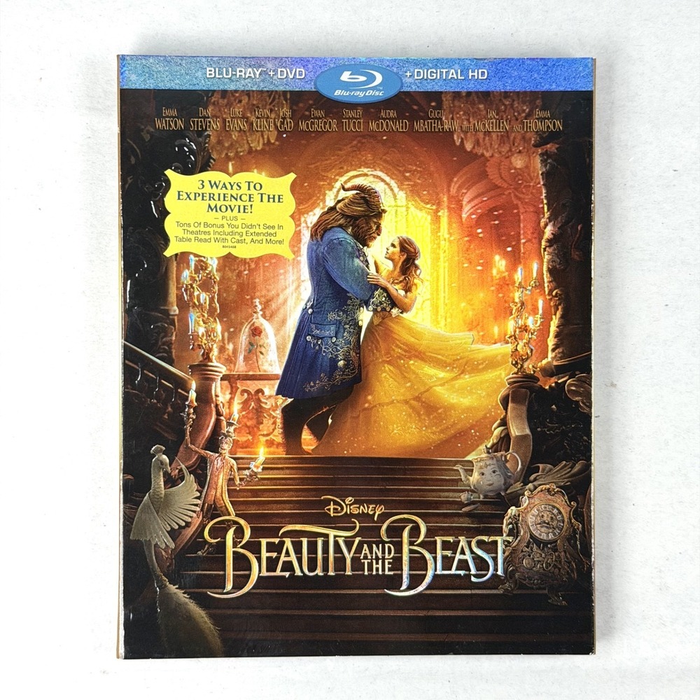 Disney Beauty and the Beast (Blu-Ray/DVD/Digital HD, 2017) / New Factory Sealed